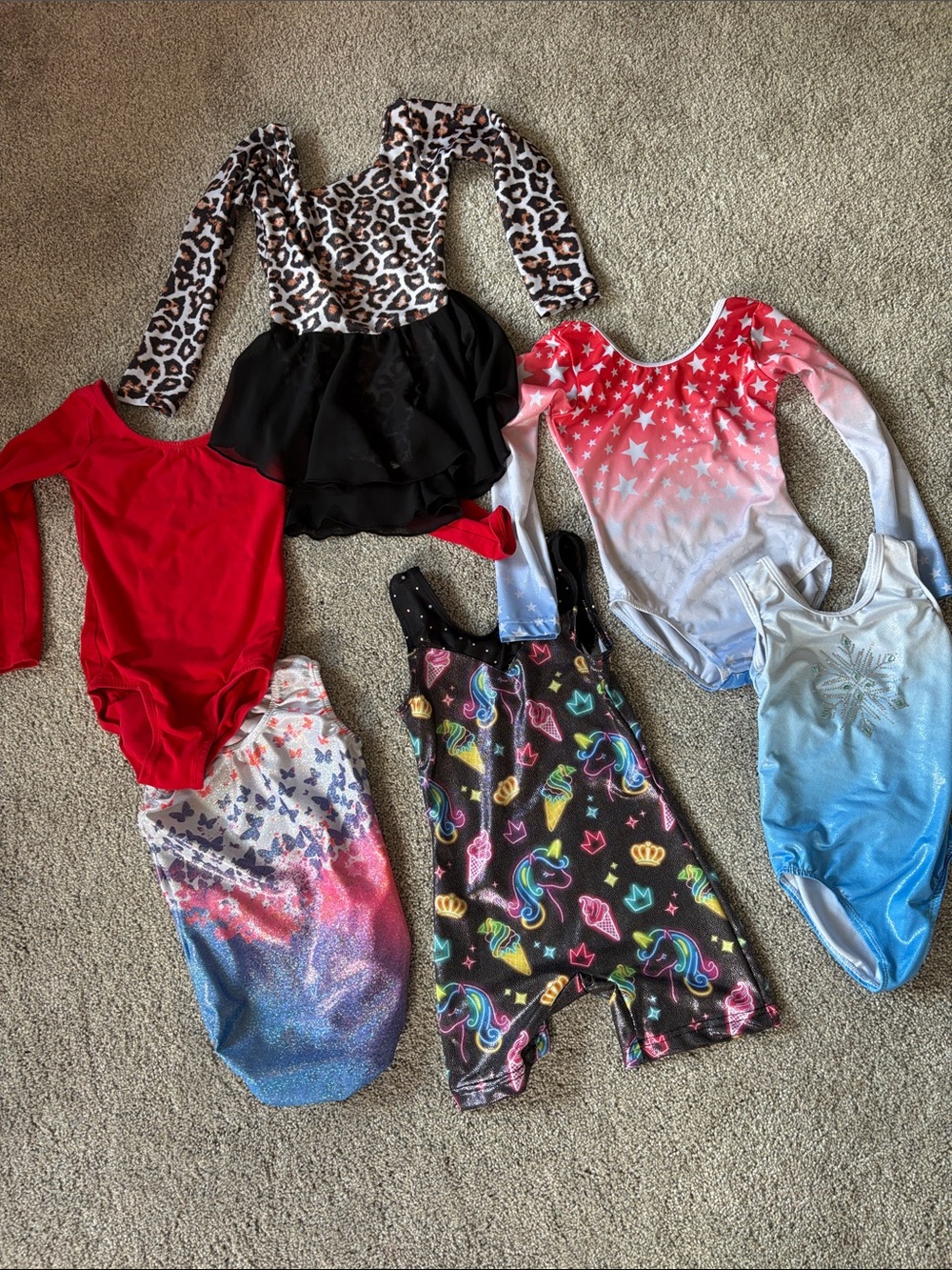 Girls Assorted Dance & Gymnastics Leotard Set - Multi-Color